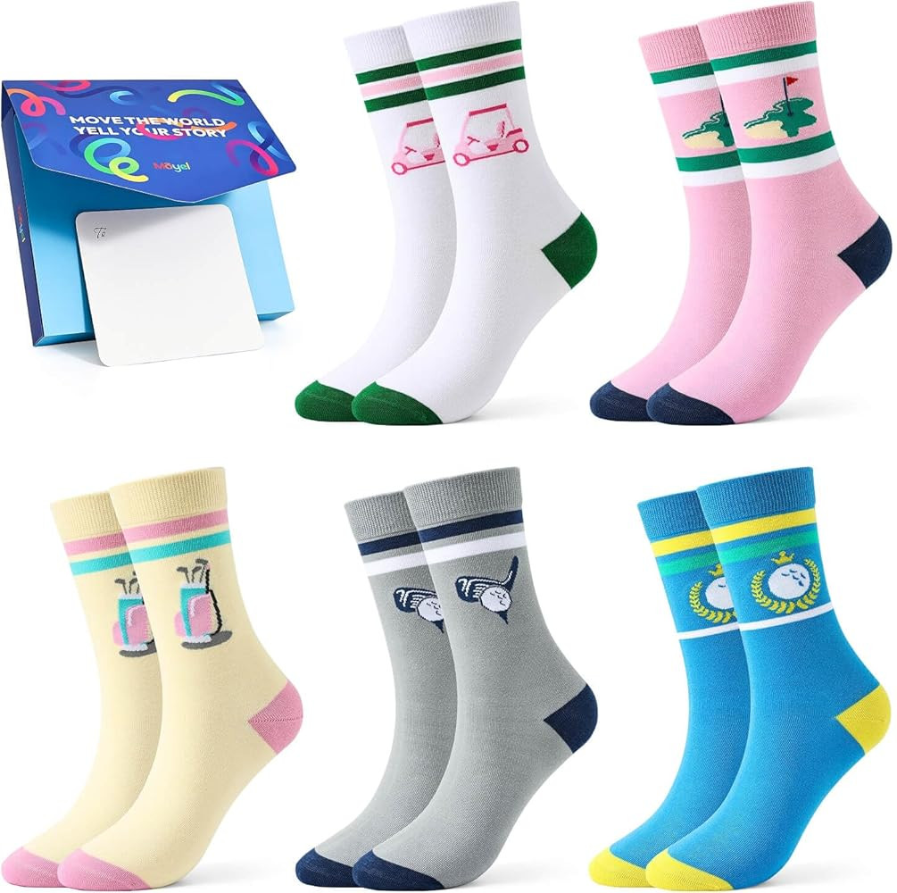 Moyel 50th Birthday Gifts for Her Women Present for 50 Year Old Woman 5 Pairs Funny Socks Female | Amazon (US)
