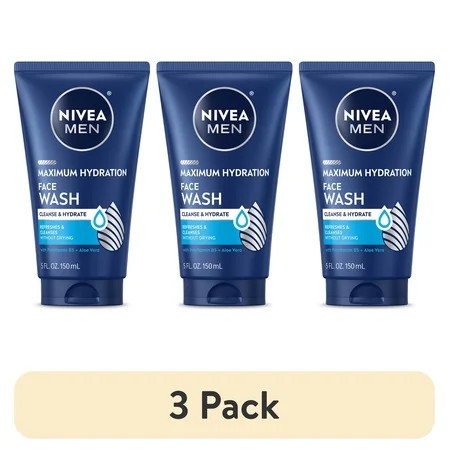 (3 pack) NIVEA MEN Maximum Hydration Face Wash with Aloe Vera, 5 fl oz | Walmart (US)