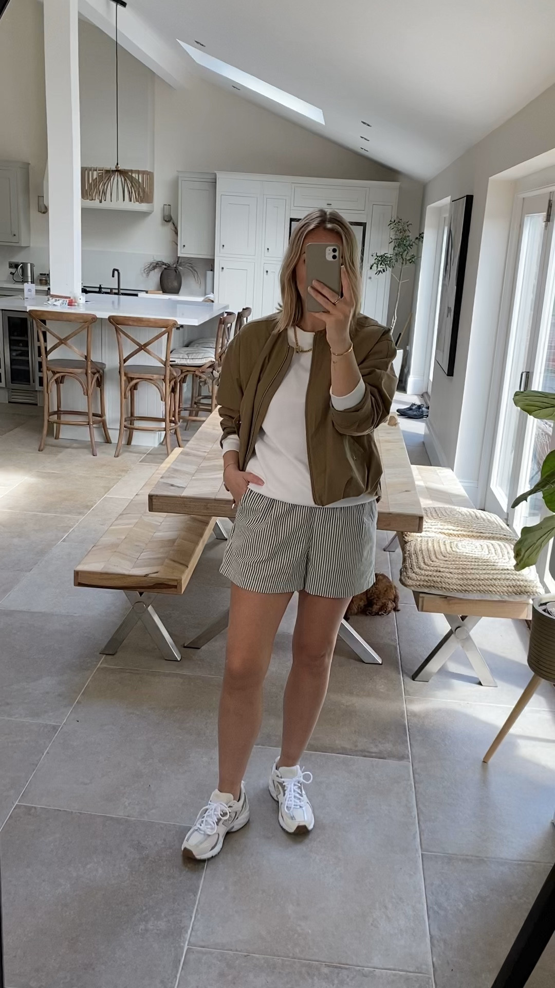 Styling these uniqlo stripe boxer style shorts today with a luxe white sweatshirt, bomber & chunky trainers 
British summer style , staycation , U.K. holiday 
Wearing large in shorts & jacket 
Medium in sweatshirt 

#LTKsummer #LTKuk #LTKmidsize