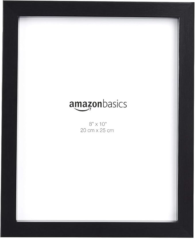 Amazon Basics Rectangular Photo Picture Frame, 8" x 10", Wall Hanging or Tabletop Display, Black,... | Amazon (US)