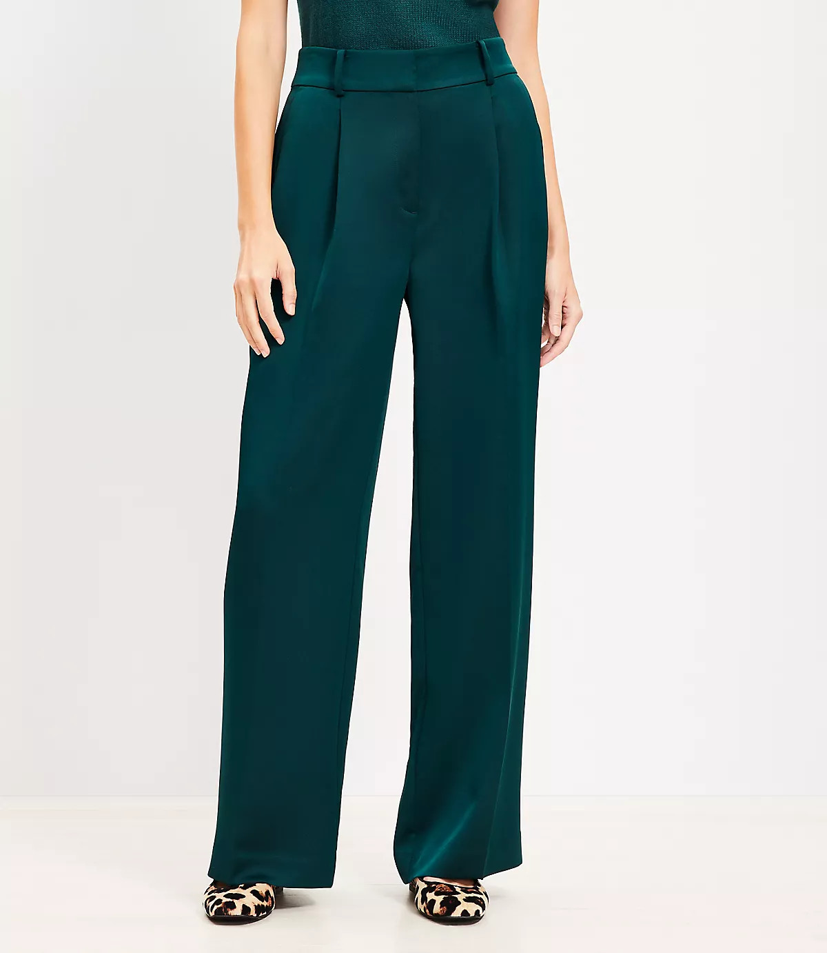 Peyton Trouser Pants in Satin | LOFT