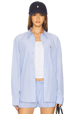 Oona Buttondown in Blue | Revolve Clothing (Global)