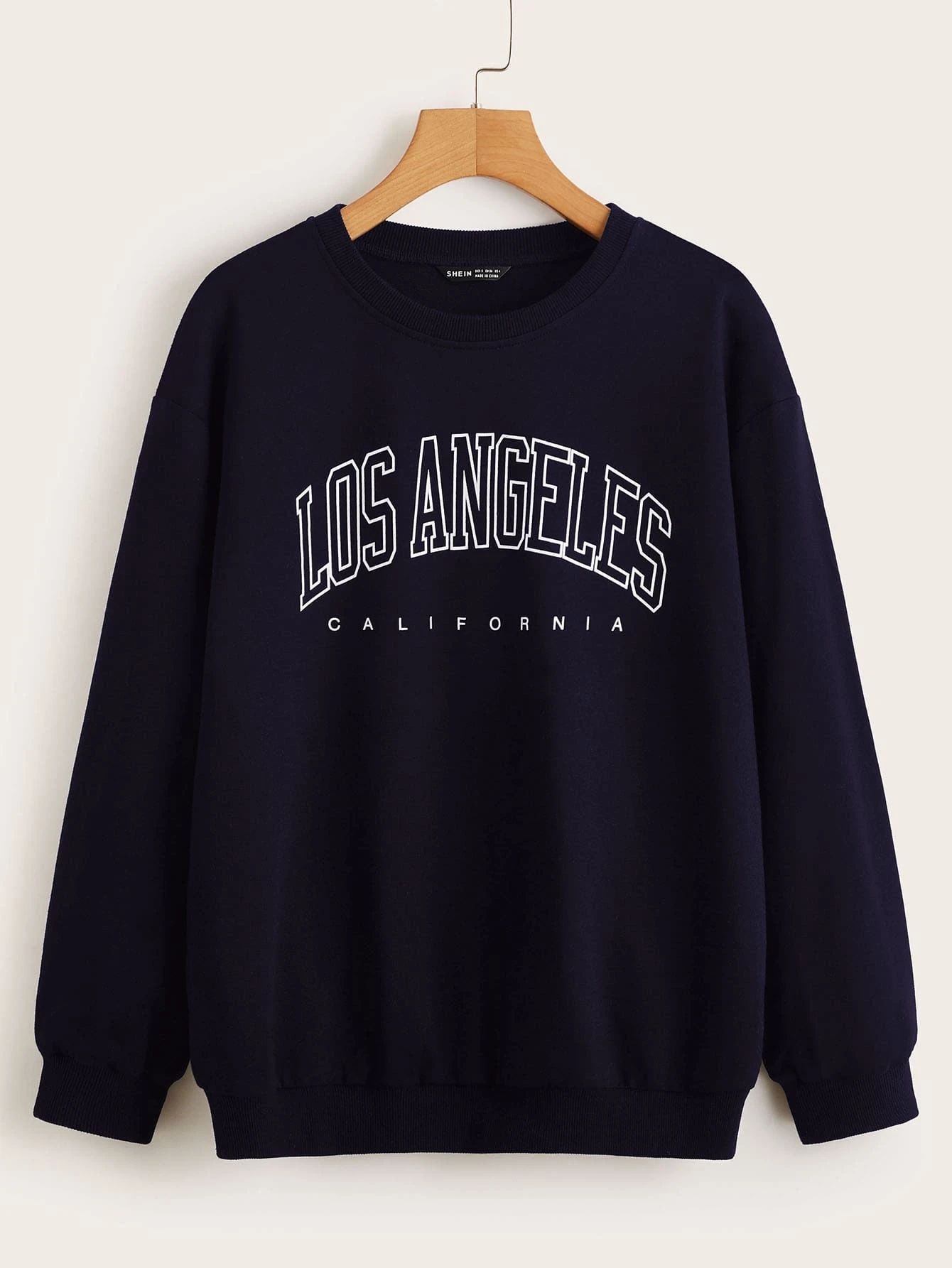 Los Angeles Graphic Long Sleeve Pullover | ROMWE