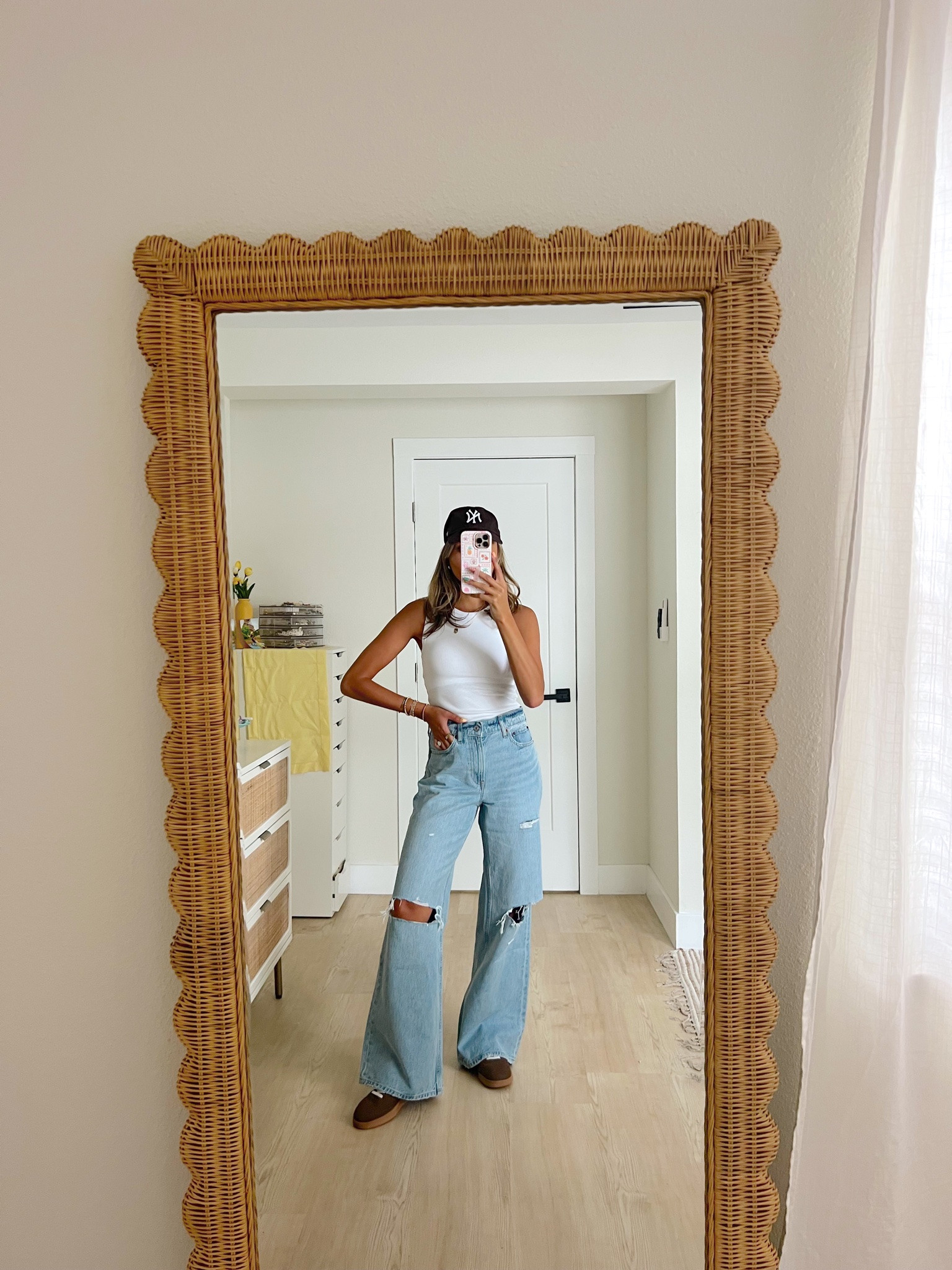 #AbercrombiePartner the best time of the year to stock up on my favorite @abercrombie jeans for fall👖💕 25-50% off denim + 20% off almost everything else + codes stack use DENIMAF for an extra 15% off. wearing a 24 regular in all of these styles 

•Denim Promo: *Offer valid online only August 5, 2026 to August 10, 2026 in US/CA. Excludes clearance. Online price reflects discount.
•Extra 20% Off: *Offer valid in stores and online August 5, 2026 to August 10, 2026 in US/CA. Exclusions apply as indicated. Online price reflects discount.
•Promo Code: *Use code DENIMAF to get an additional 15% off almost everything in stores and online at checkout from August 5, 2026 to August 10, 2026 in US/CA. Exclusions apply. See details on