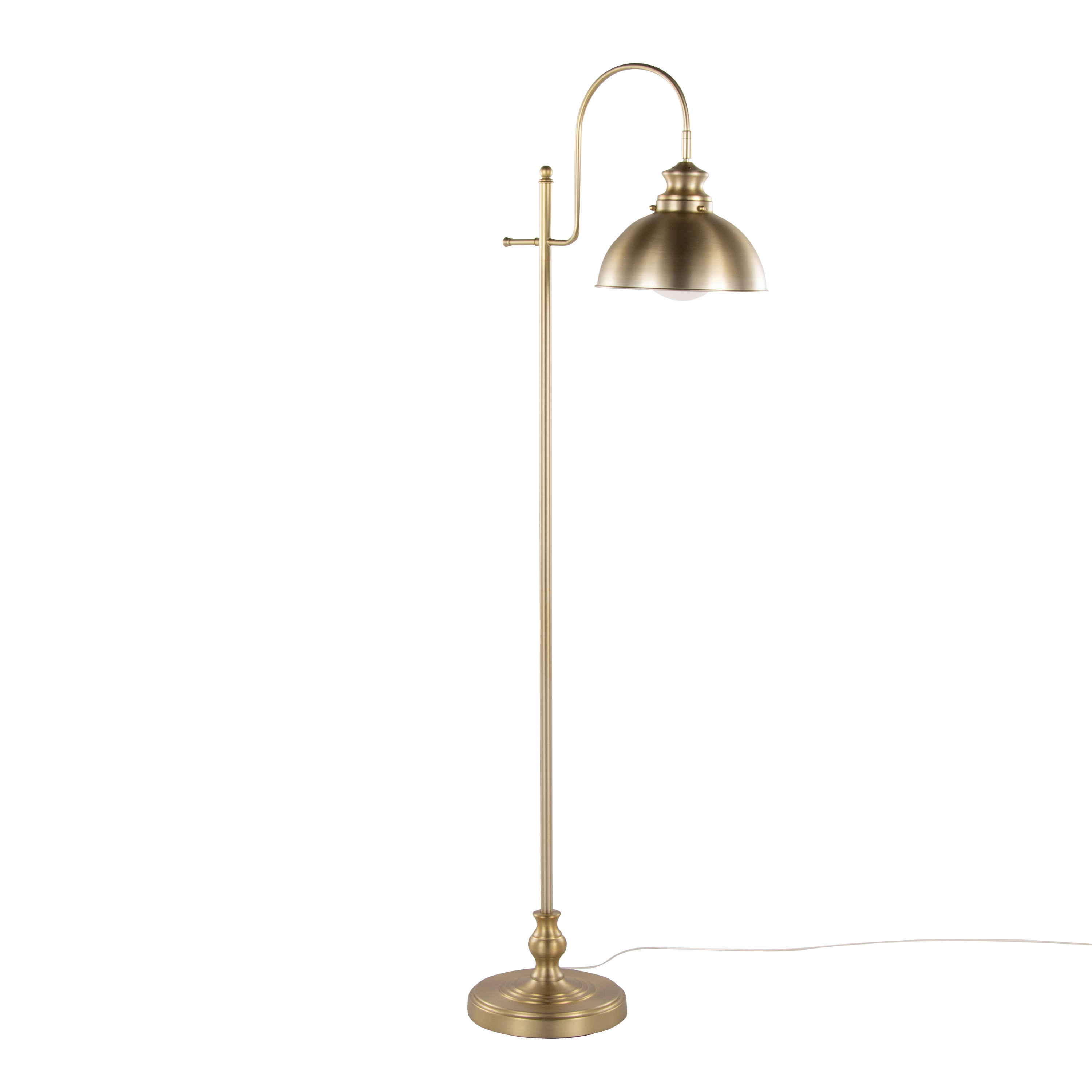 Dillion Gold Metal Dome Shade Reader Floor Lamp | World Market