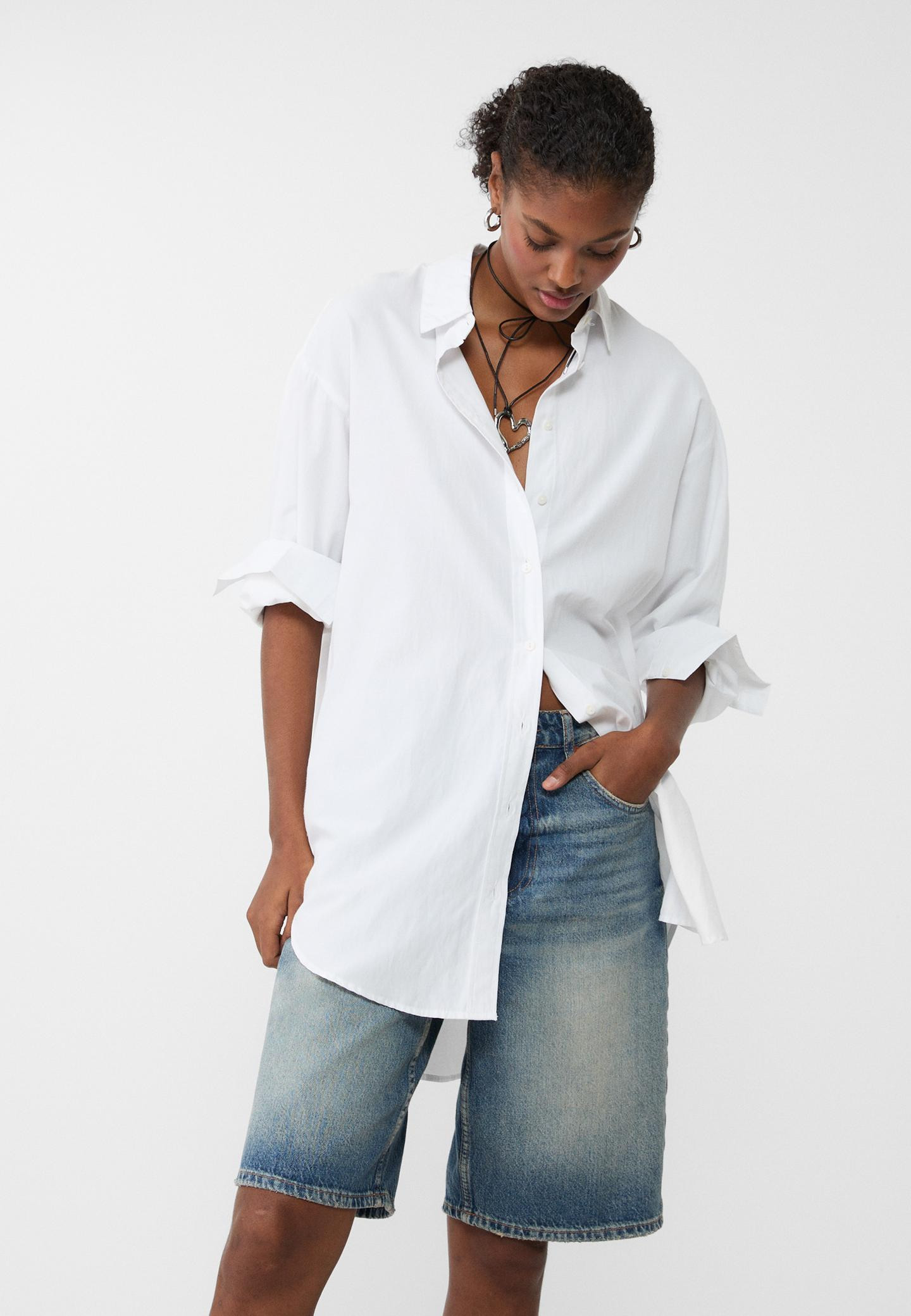 Long poplin shirt£22.99Select size | Stradivarius (UK)