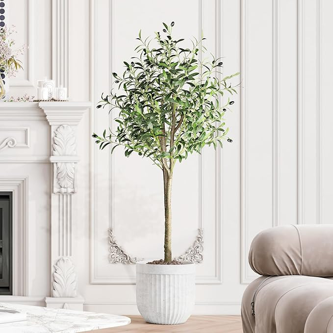 YOLEO Artificial Olive Tree 5FT Tall Faux Silk Plant for Home Office Indoor Decor Fake Olive Tree... | Amazon (US)