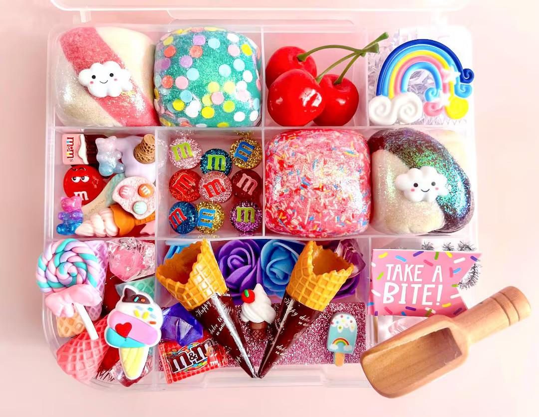 Ice Cream Playdough Kit, Play Dough Kit, Playdoh Kit, Sensory Kit, Ice Cream Playdough Kit, Senso... | Etsy (US)