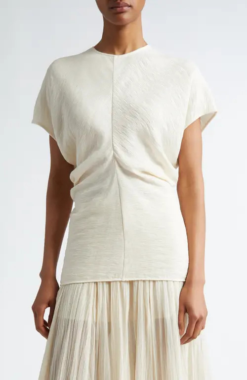 TOTEME Crinkle Texture Knit Top in Cream at Nordstrom, Size 0 Us | Nordstrom