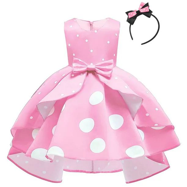 IBTOM CASTLE Baby Girl Polka Dots Princess Outfits Birthday Fancy Dress up Party Cosplay Mini Tut... | Walmart (US)
