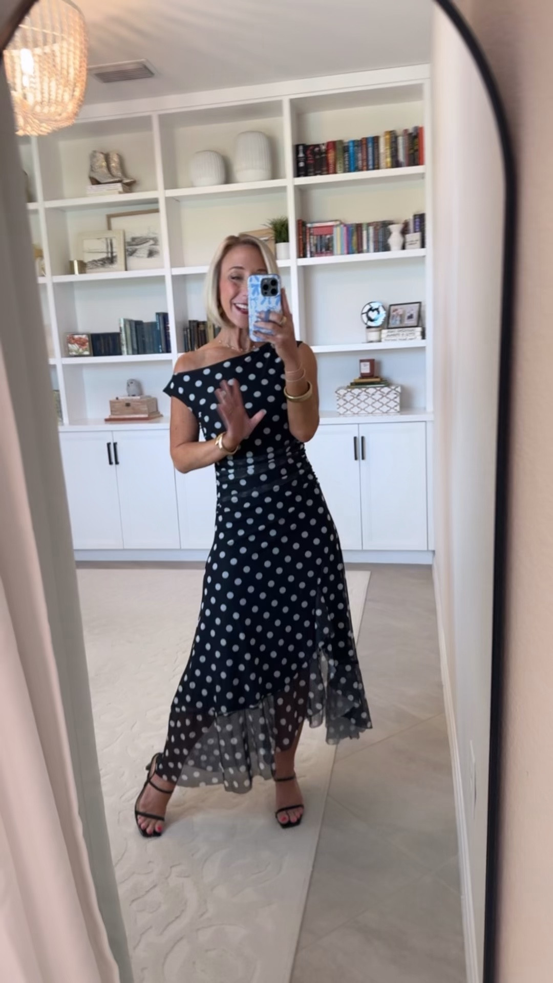 Amazon - wedding and special occasion dresses * Polka Dot One Shoulder Asymmetrical Ruched Mesh Maxi Dress - size small. 6 colors. 

#LTKOver40#LTKSeasonal#LTKWedding 

 