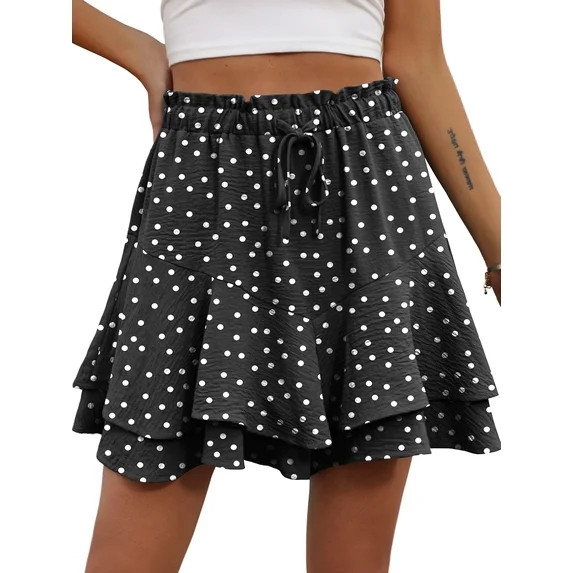 Cueply Womens Shorts Flowy Mini Tennis Skirt Ruffle Tiered Skorts Running Workout Sports Shorts | Walmart (US)