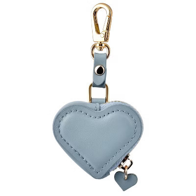 Posh Tech Heart Genuine Leather AirTag Bag Charm - Blue | Target