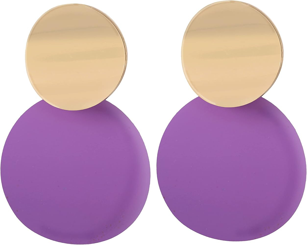 Round Dangle Earrings for Women - Colorful Earrings - Choice of Color | Amazon (US)