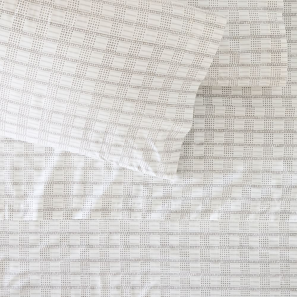 Organic Printed Grid Sheet Set | West Elm (US)