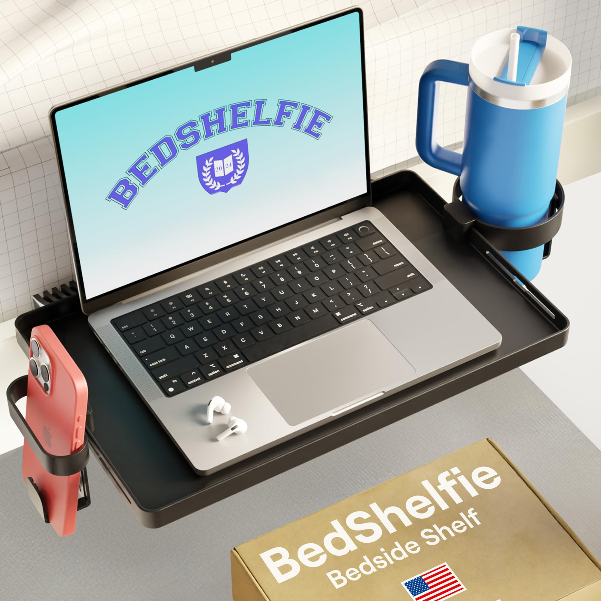 BedShelfie Bedside Shelf for Dorm Room Bunk Bed & Top Bunk, College Dorm Room Essentials, Bedside... | Amazon (US)