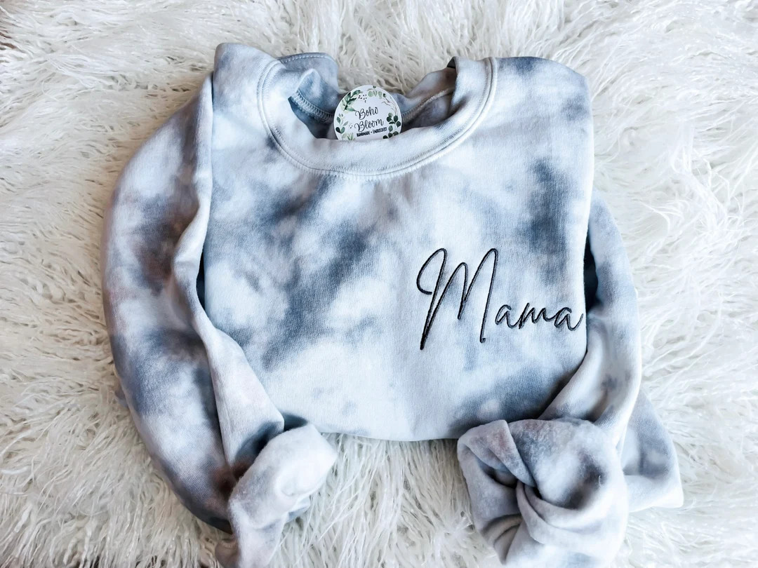 MAMA Sweatshirt | Mama Embroidered Sweatshirt | Tie-Dye Mama Sweatshirt | New Mom Gift | Going Ho... | Etsy (US)