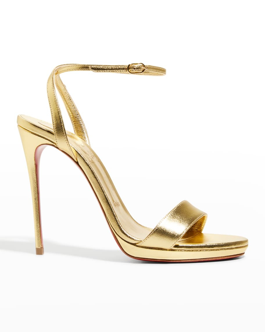 Christian Louboutin Loubi Queen Metallic Red Sole Sandals | Neiman Marcus