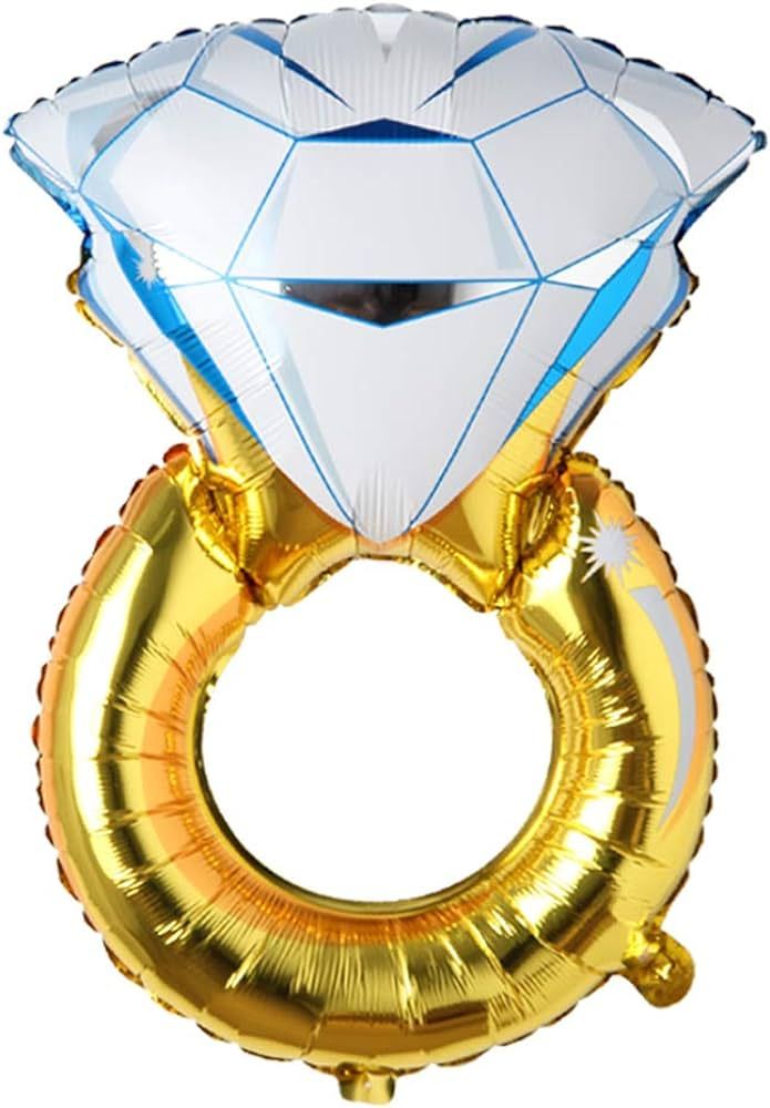 Big Balloon Gold Diamond Ring Foil Balloon Inflatable Wedding Decoration Helium Air Valentine's D... | Amazon (US)