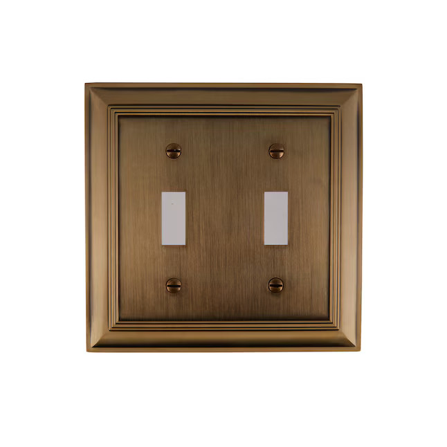 allen + roth Cosgrove 2 -Gang Antique brass Zinc Indoor Toggle Wall Plate | Lowe's
