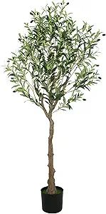 GUYUSO 5.3ft (1170lvs) Artificial Olive Tree Decorative Olive Tree Faux Olive Tree for Home Decor... | Amazon (US)