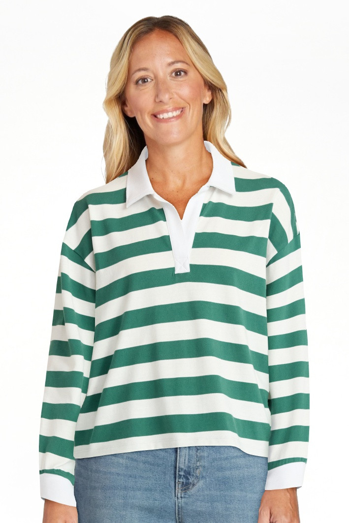 No Boundaries Rugby Polo Top, Women's | Walmart (US)