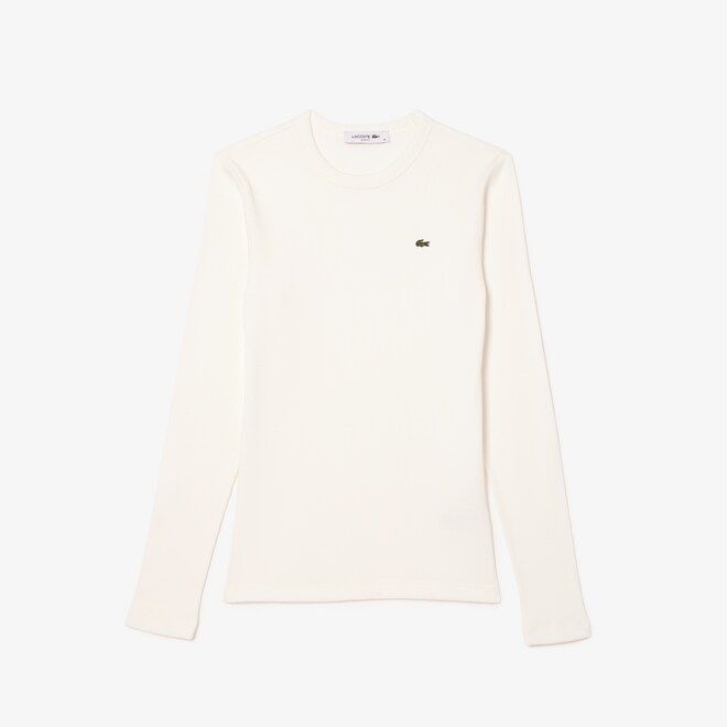 Women's Long Sleeve Ribbed Cotton T-Shirt | Lacoste (US)