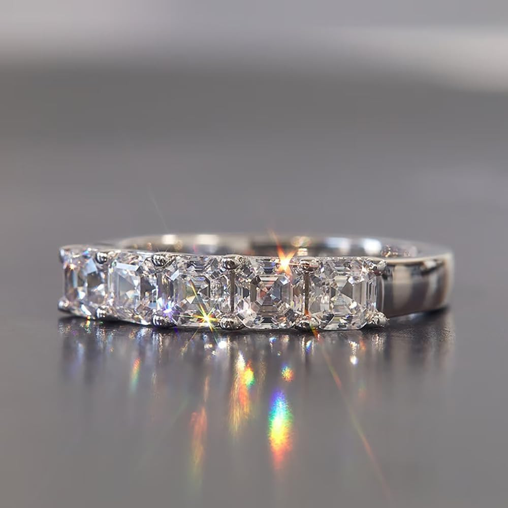 Amazon.com: Square Shaped Cubic Zirconia Proposal Rings Female Wedding Band Fashion Jewelry #T075... | Amazon (US)