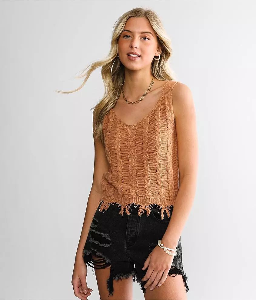 Cable Knit Sweater Tank Top | Buckle