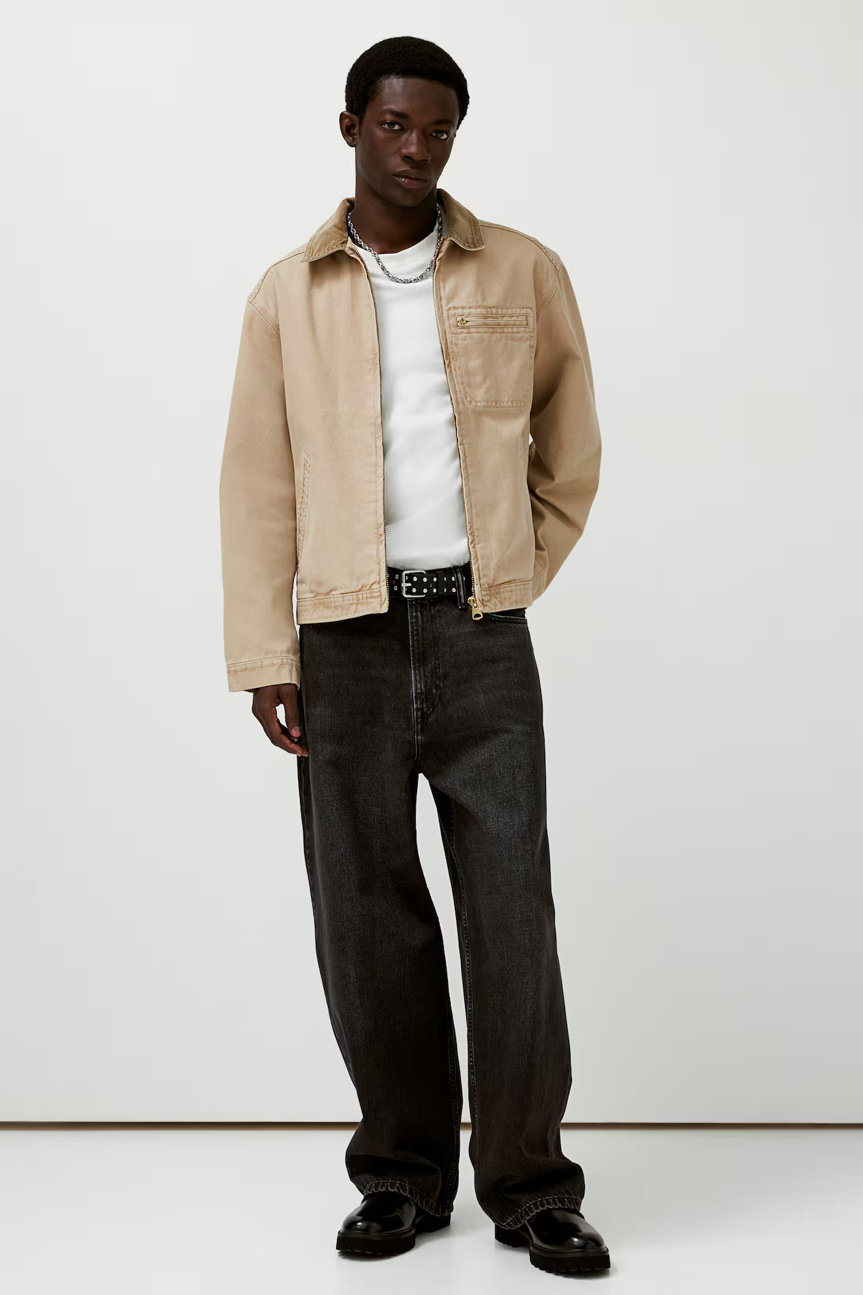 Regular Fit Denim Jacket with Corduroy Collar | H&M (US + CA)