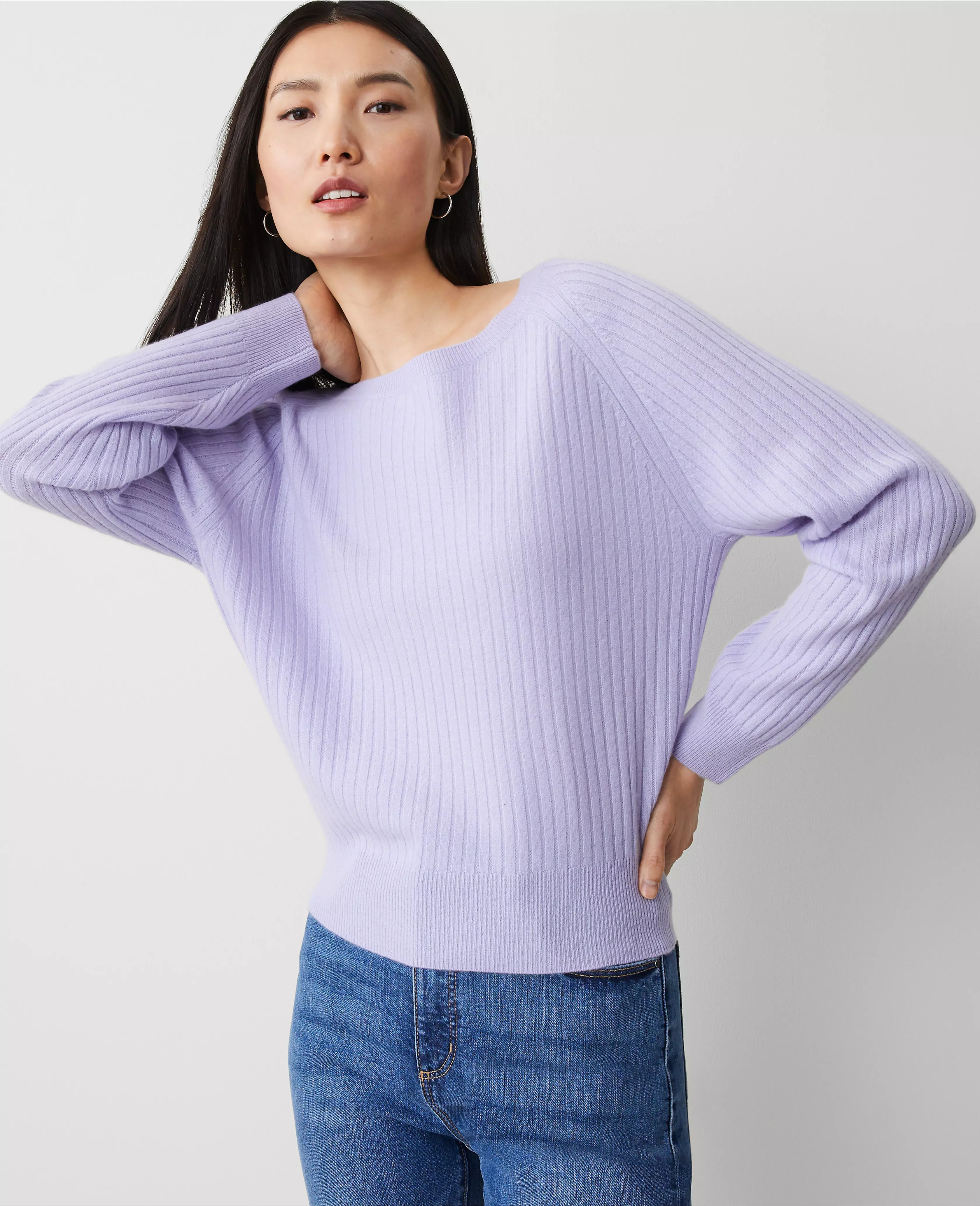 Ribbed Cashmere Sweater | Ann Taylor
