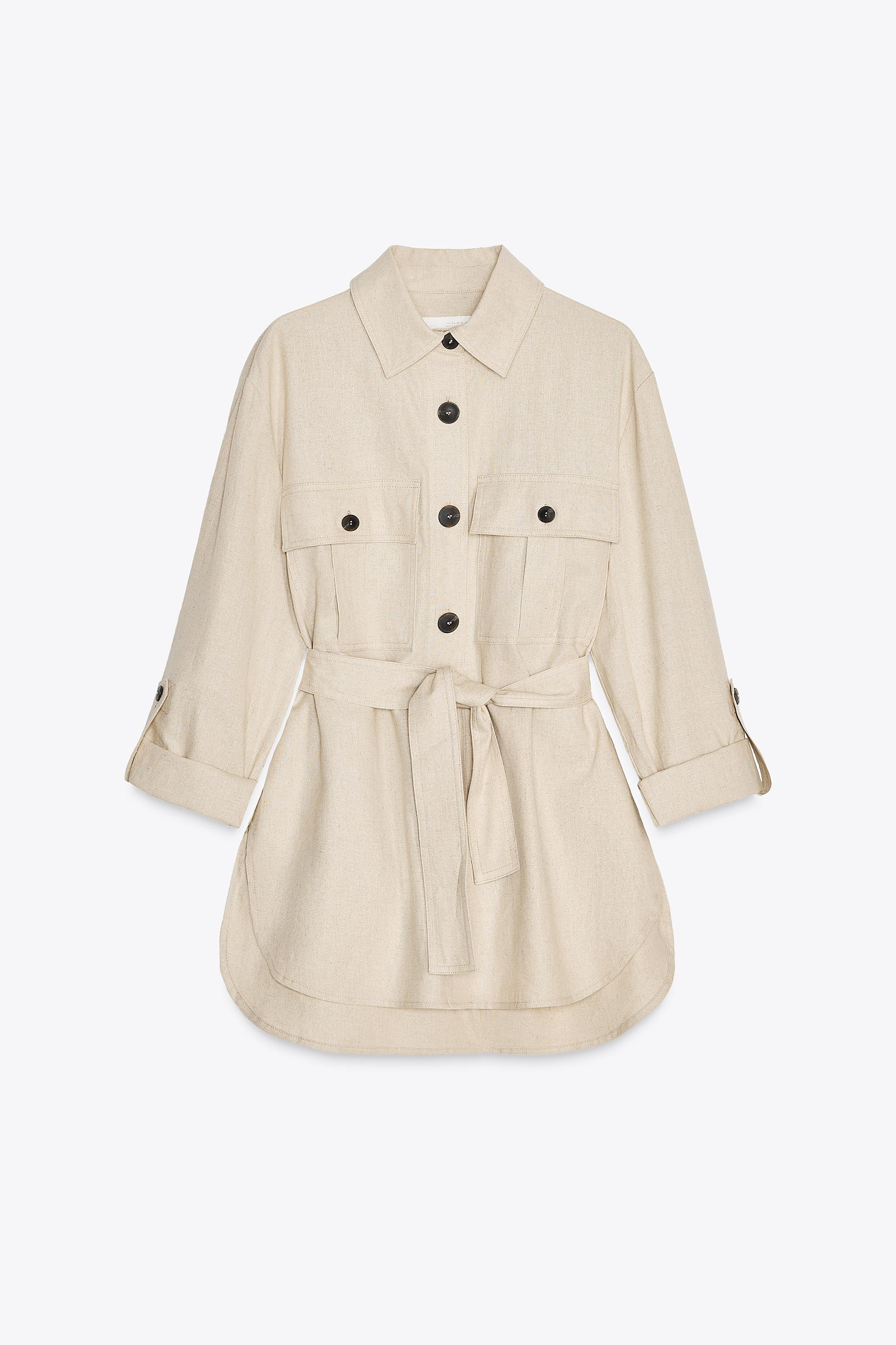 LINEN SAFARI SHIRT | Zara US