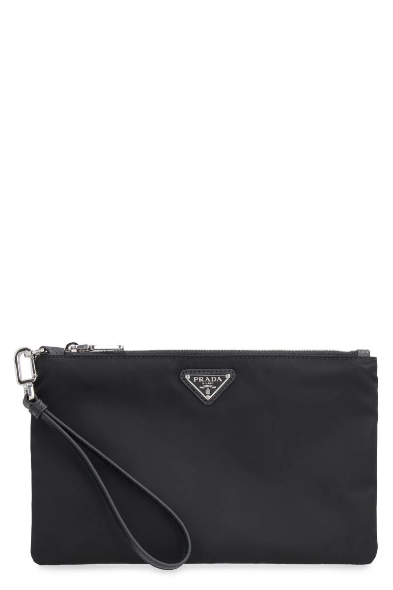 Prada Re-Nylon Pouch-Bag With Logo | Baltini