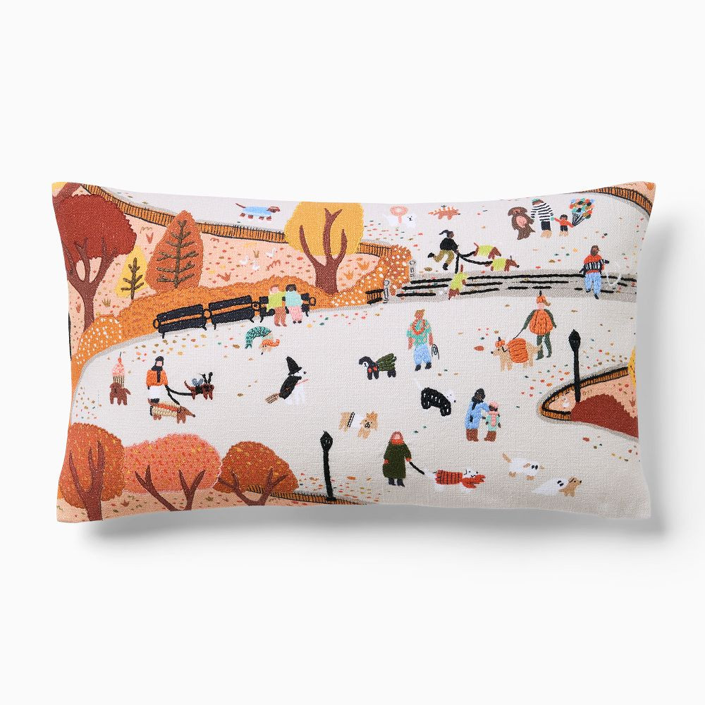 Nicole Cicak Halloween Dog Park Pillow Cover | West Elm (US)