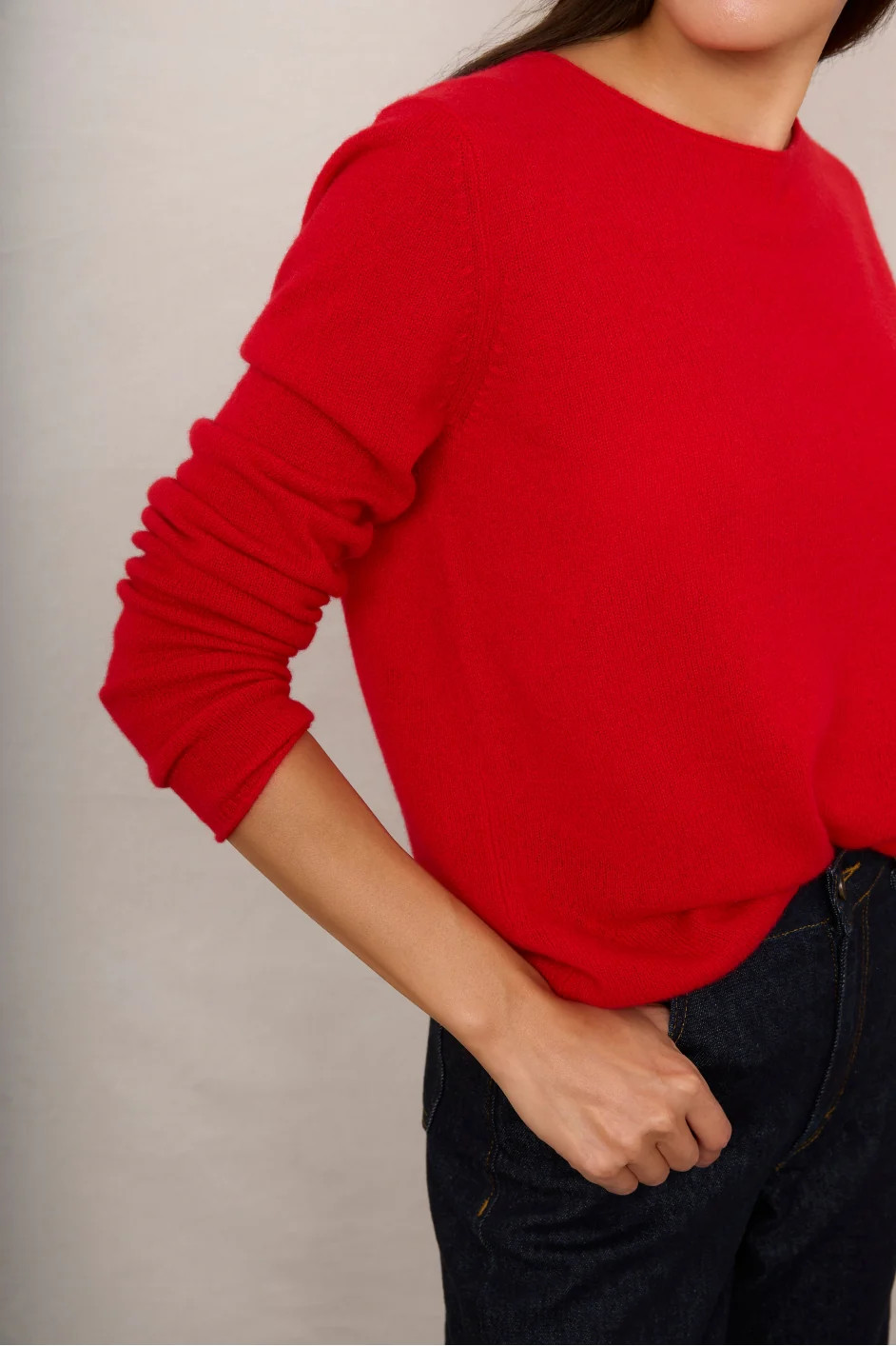Chrissie Cashmere Jumper - Cherry Red | WYSE London