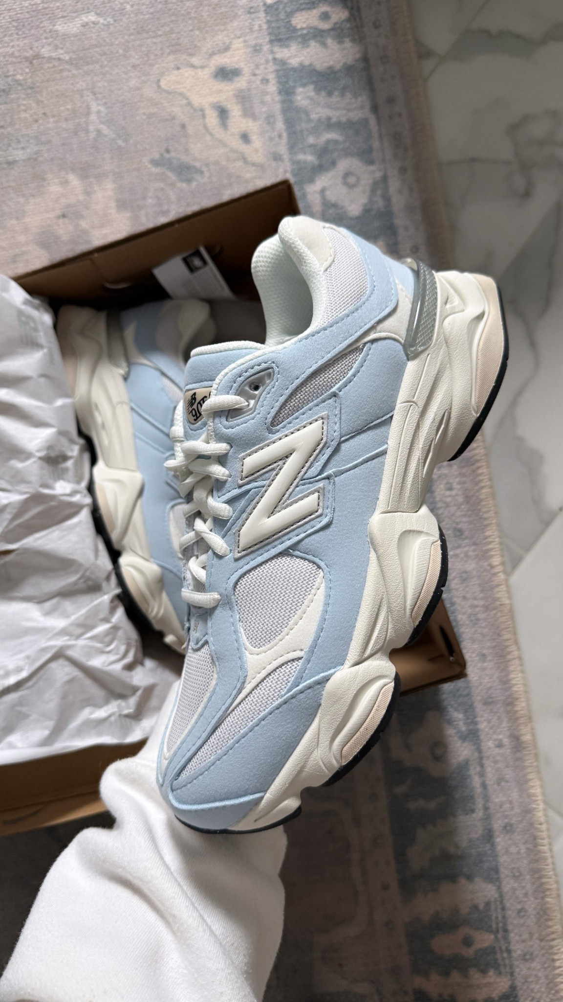 new balance 9060 women, light blue sneakers outfit, chunky dad sneakers, comfortable walking shoes women, athleisure outfit ideas, casual everyday sneakers, mom style sneakers, trendy sneakers 2026, neutral sporty outfit, spring sneaker aesthetic

#LTKActive #LTKSaleAlert #LTKootd
