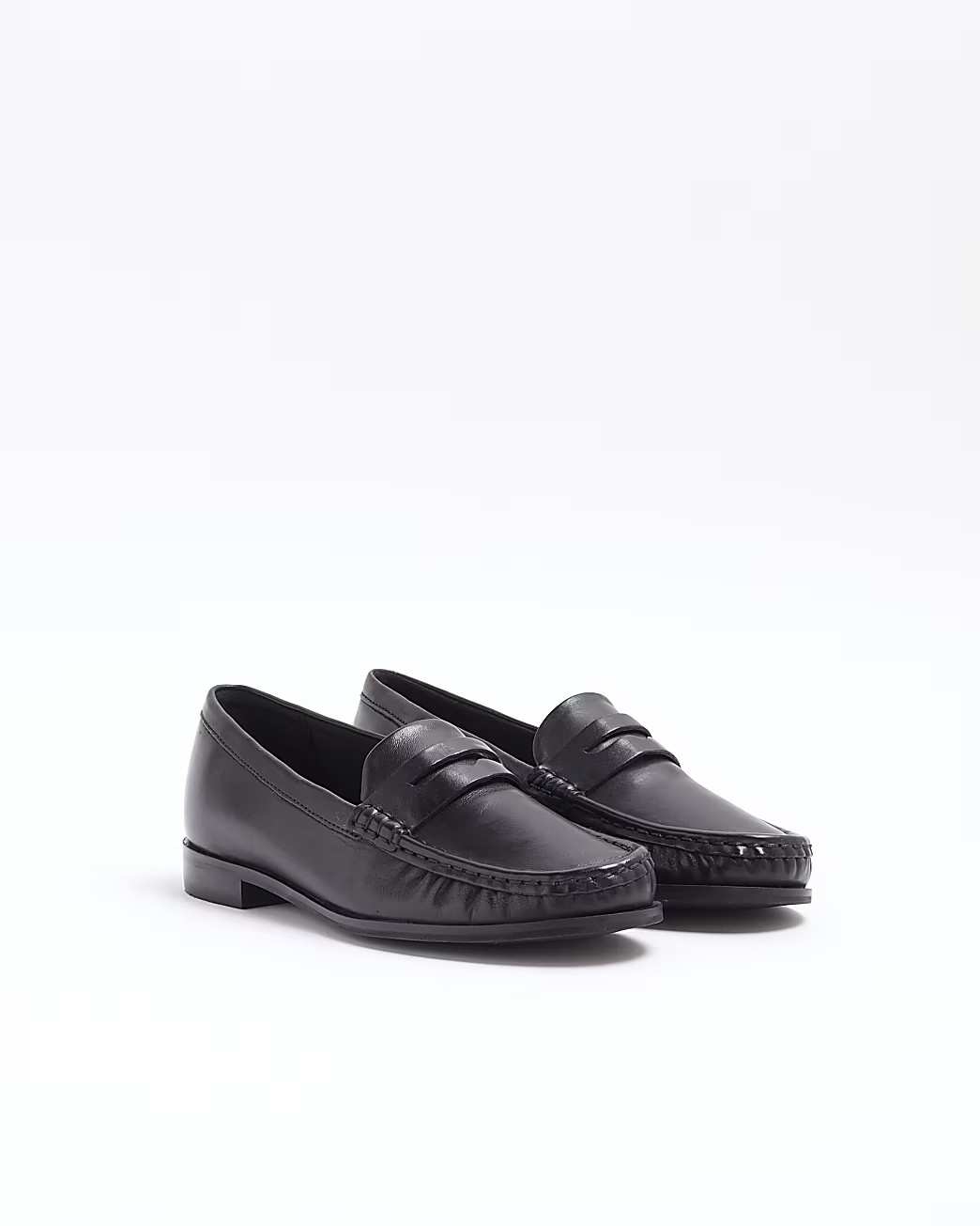 Black leather loafers | River Island UK & IE