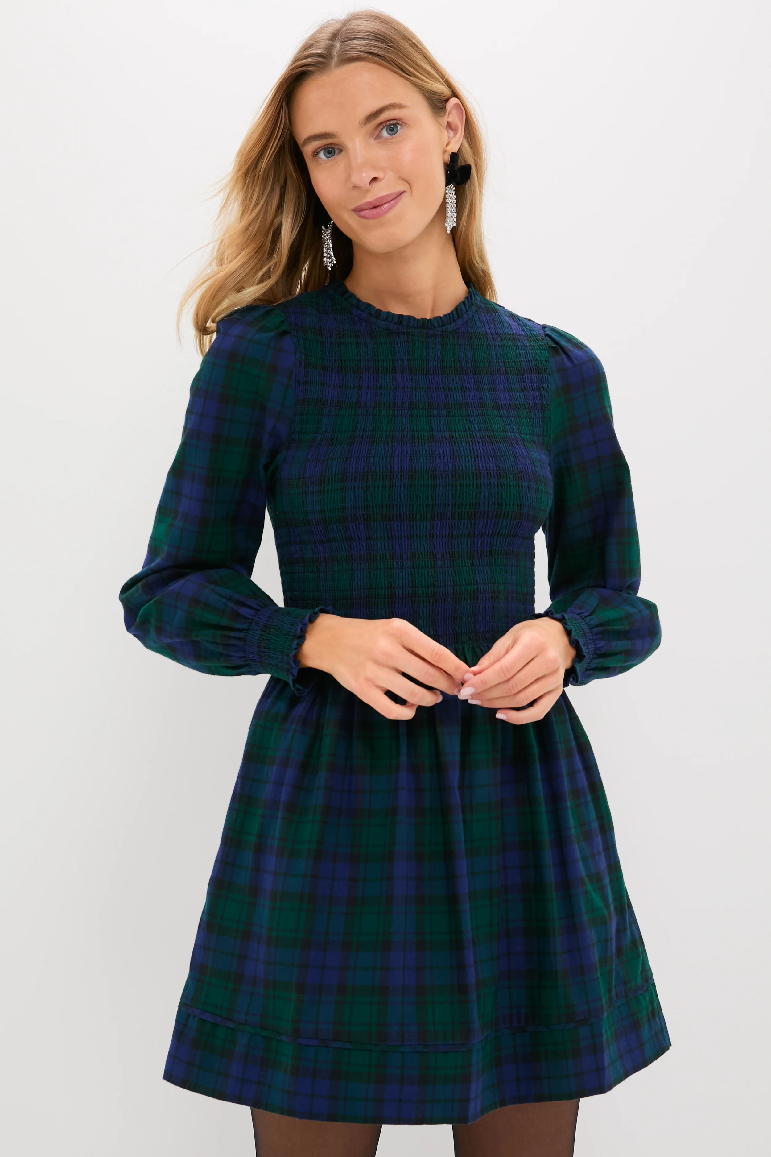 Blackwatch Tartan Lilia Mini Nap Dress | Tuckernuck (US)