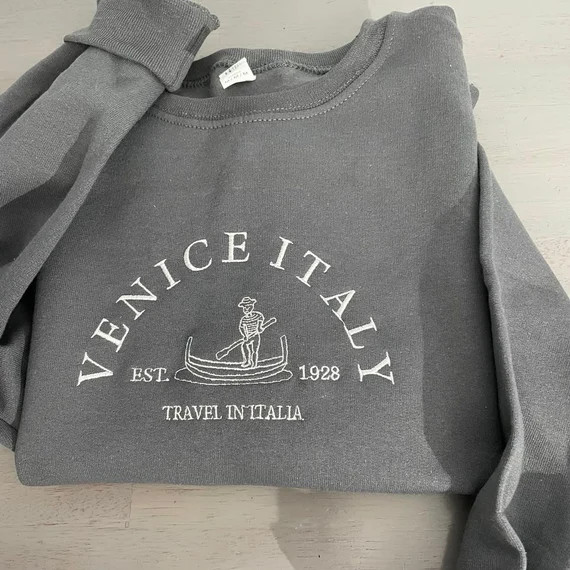 Venice Italy Embroidered Sweatshirt - Etsy | Etsy (US)
