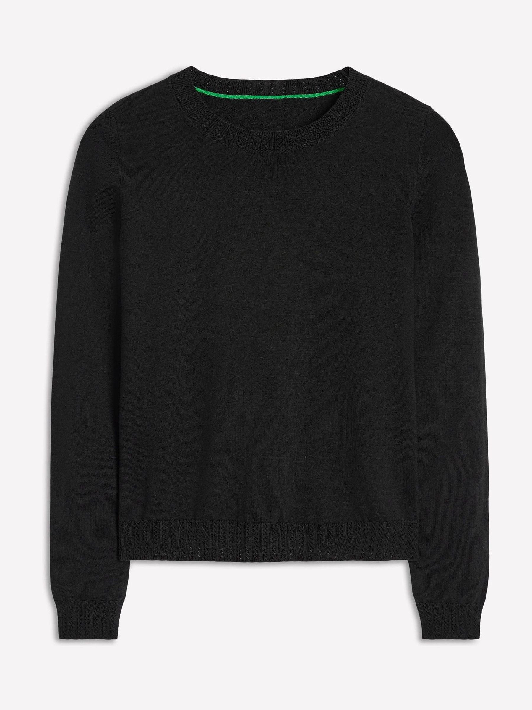 Boden Boden Black Emilia Cotton Crew Jumper | Next US