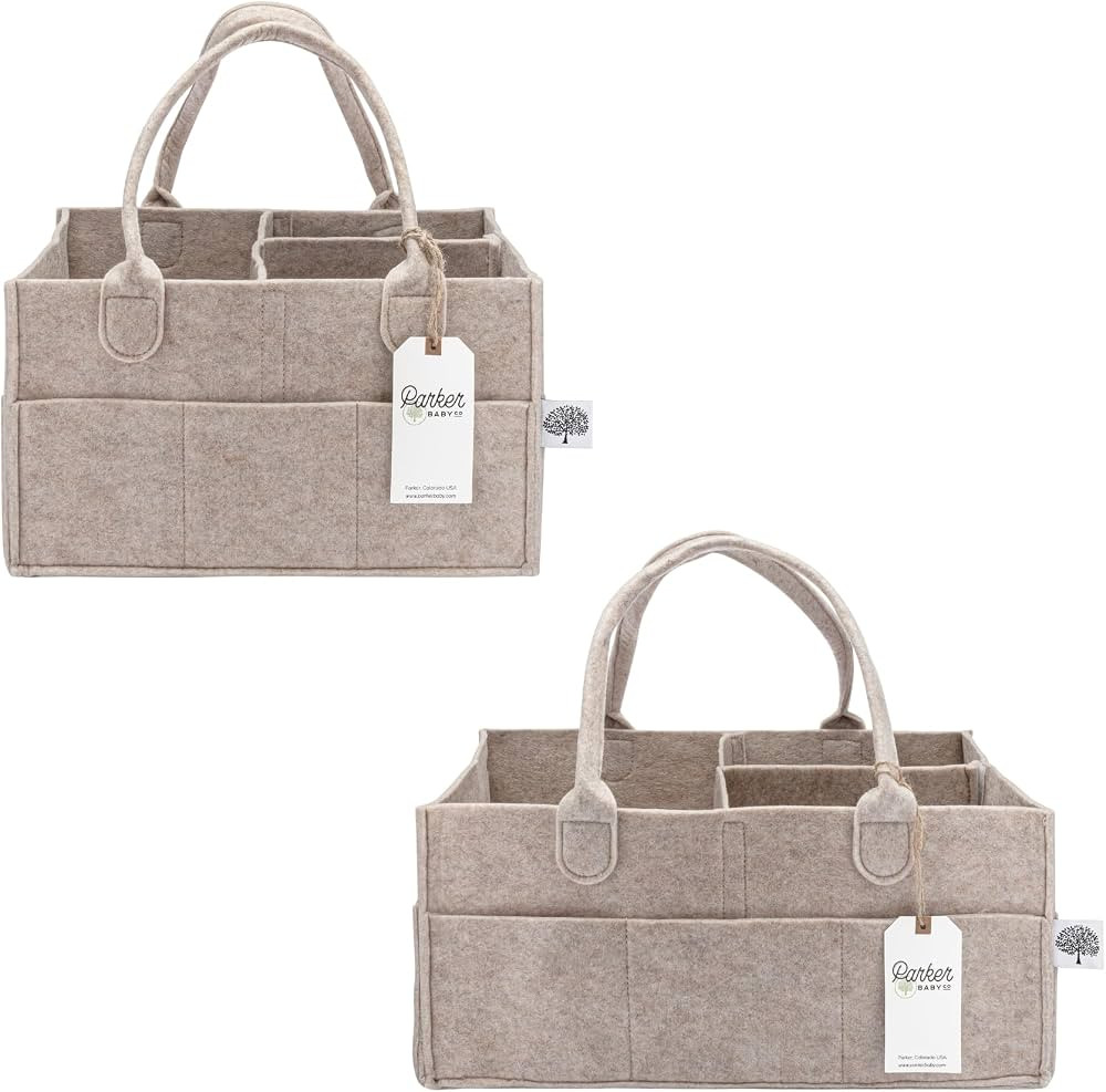 Parker Baby Co. Diaper Caddy Gift Set - Includes a Large and Regular size Nursery Storage Bin and... | Amazon (US)