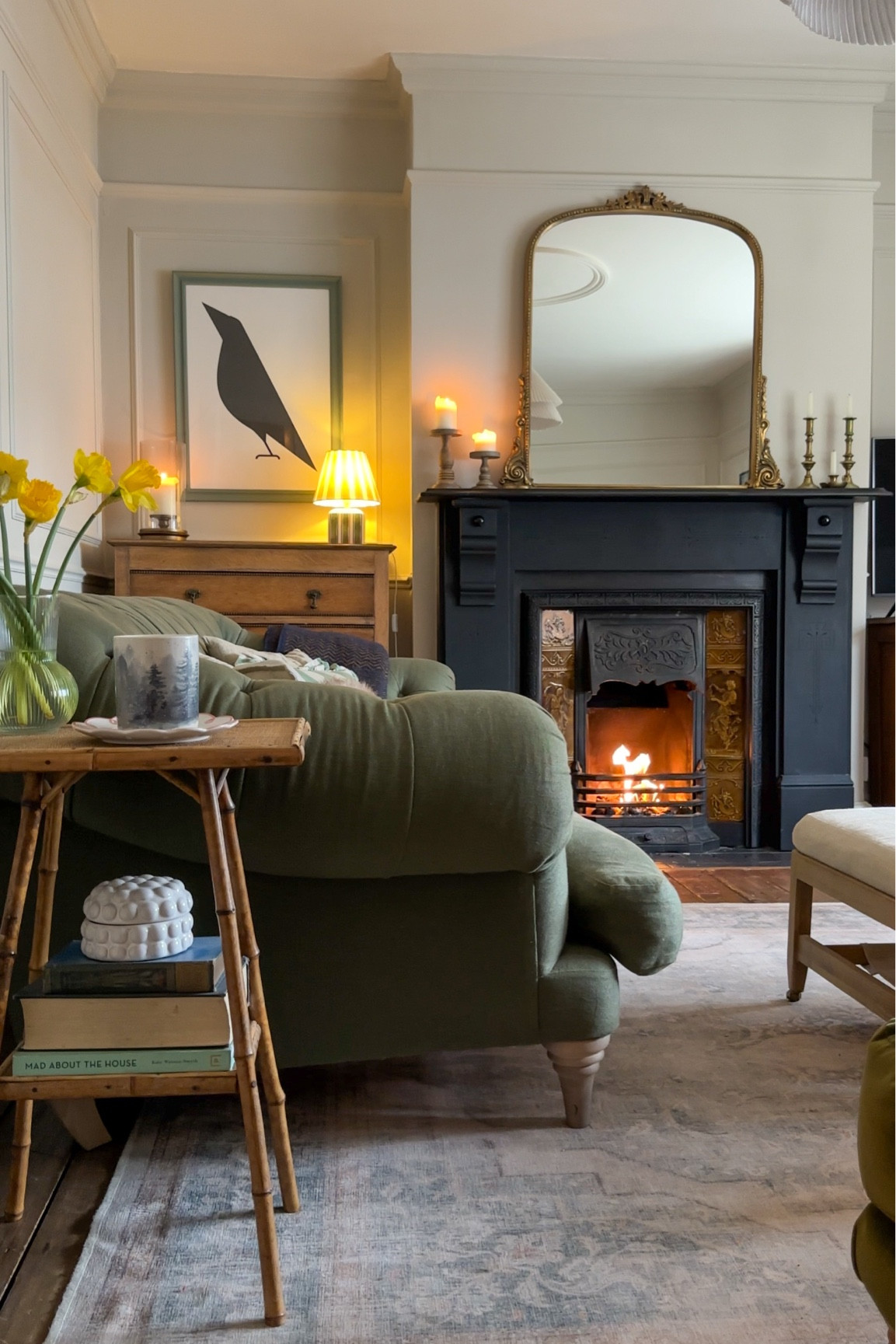 I’ve linked the mirror, print and rug. 

I’ve also linked similar items for the vintage items, like my bamboo side table. 

#LTKeurope #LTKhome #LTKuk