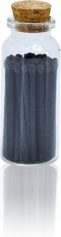 40+ Matchsticks Jar Chandler Studio Safety Matches in Jar - Strike On Bottle Glass Jar 2" Inch Ma... | Amazon (US)