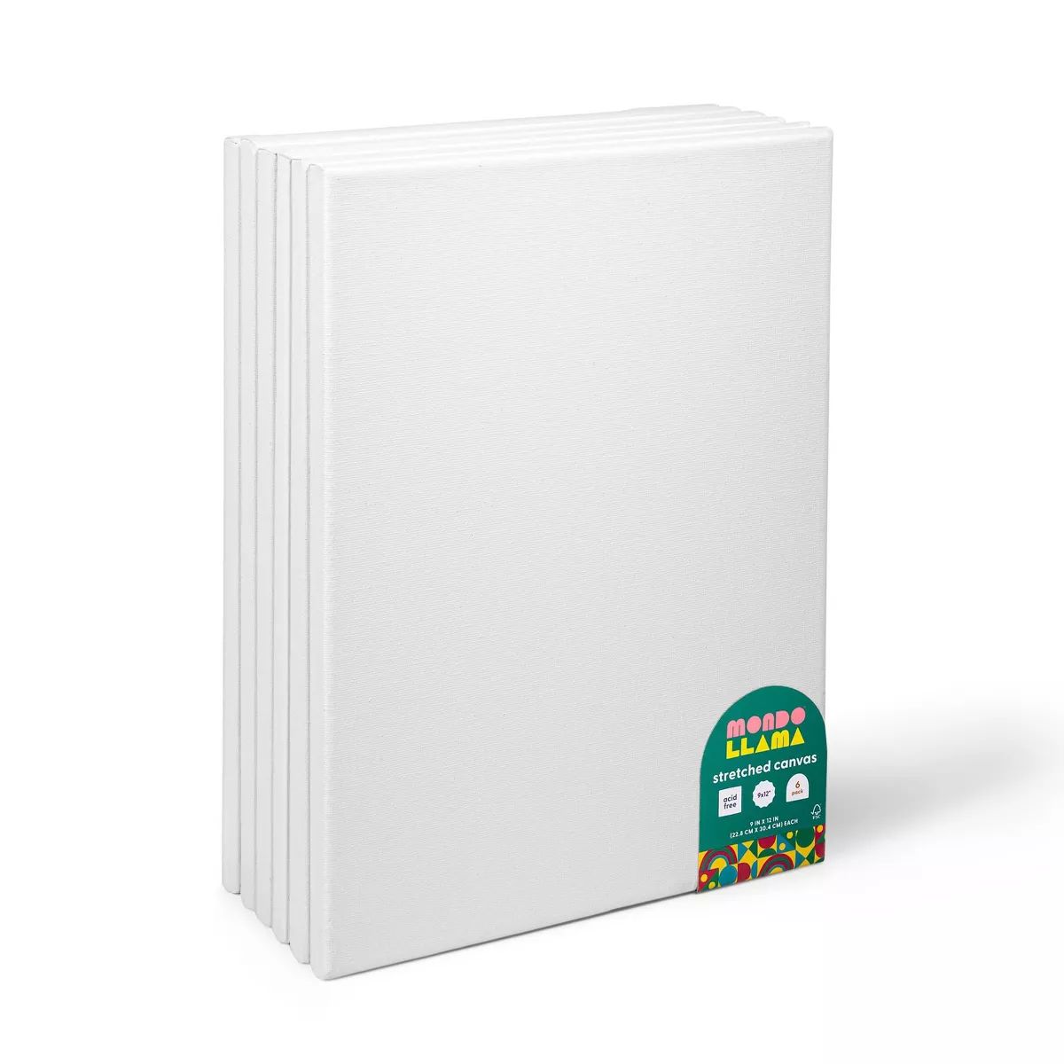 6pk 9"x12" Stretched Canvas White - Mondo Llama™ | Target
