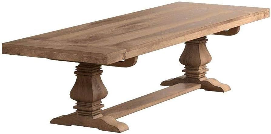 Donny Osmond Home Florence Rectangular Double Pedestal Dining Table, Rustic Smoke | Amazon (US)