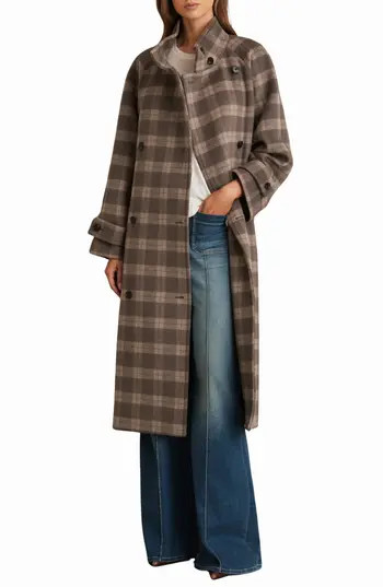 Reiss Poppie Coat in Brown Check at Nordstrom Rack, Size 14 Us / 18 Uk | Nordstrom Rack