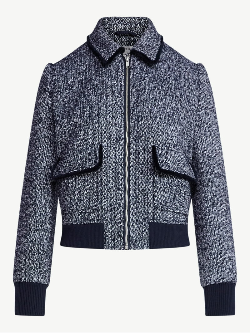 Free Assembly Women's Tweed Bomber Jacket, Sizes XS-XXL | Walmart (US)