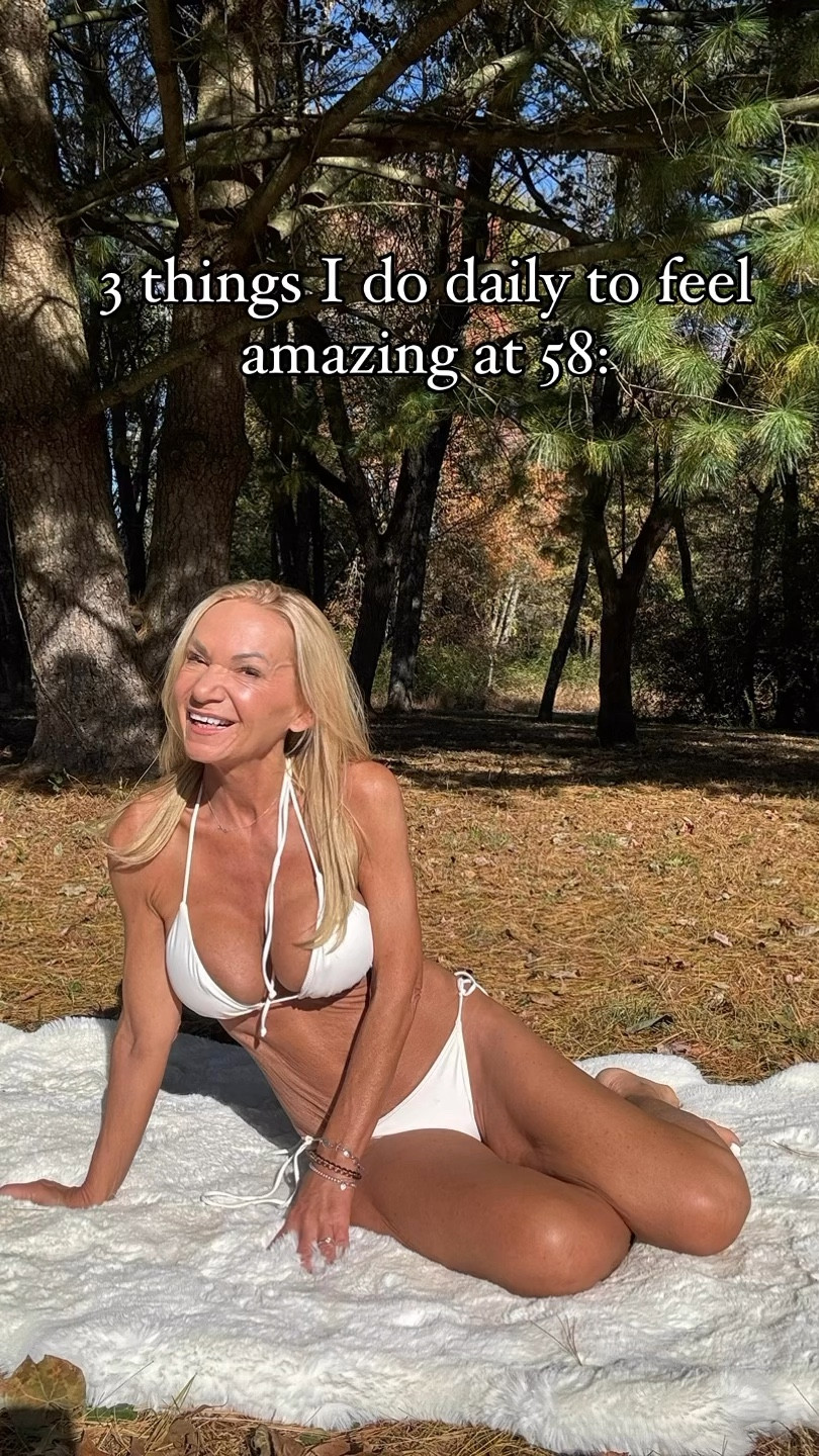 The 3 things I do daily to feel amazing at 58, five years post menopause:

PRIORITIZE PROTEIN 
I build meals around protein dense foods like meat, fish and eggs, fill in with colorful produce. I aim for at least one gram of protein per pound of ideal body weight but usually go higher

WALK
I used to aim for 10,000 steps a day. Several months ago I increased to 15,000 steps a day as a bare minimum and I am loving how my sleep and energy levels have improved (and so has my ass!)

PLANKS 
I have been doing planks daily for years (usually on my balance trainer) because they’re a great full body workout that’s amazing for core strength. 

Fabulous bikini is from O’Neill

xoxo
Elizabeth 



#LTKSwim #LTKOver40 #LTKFitness