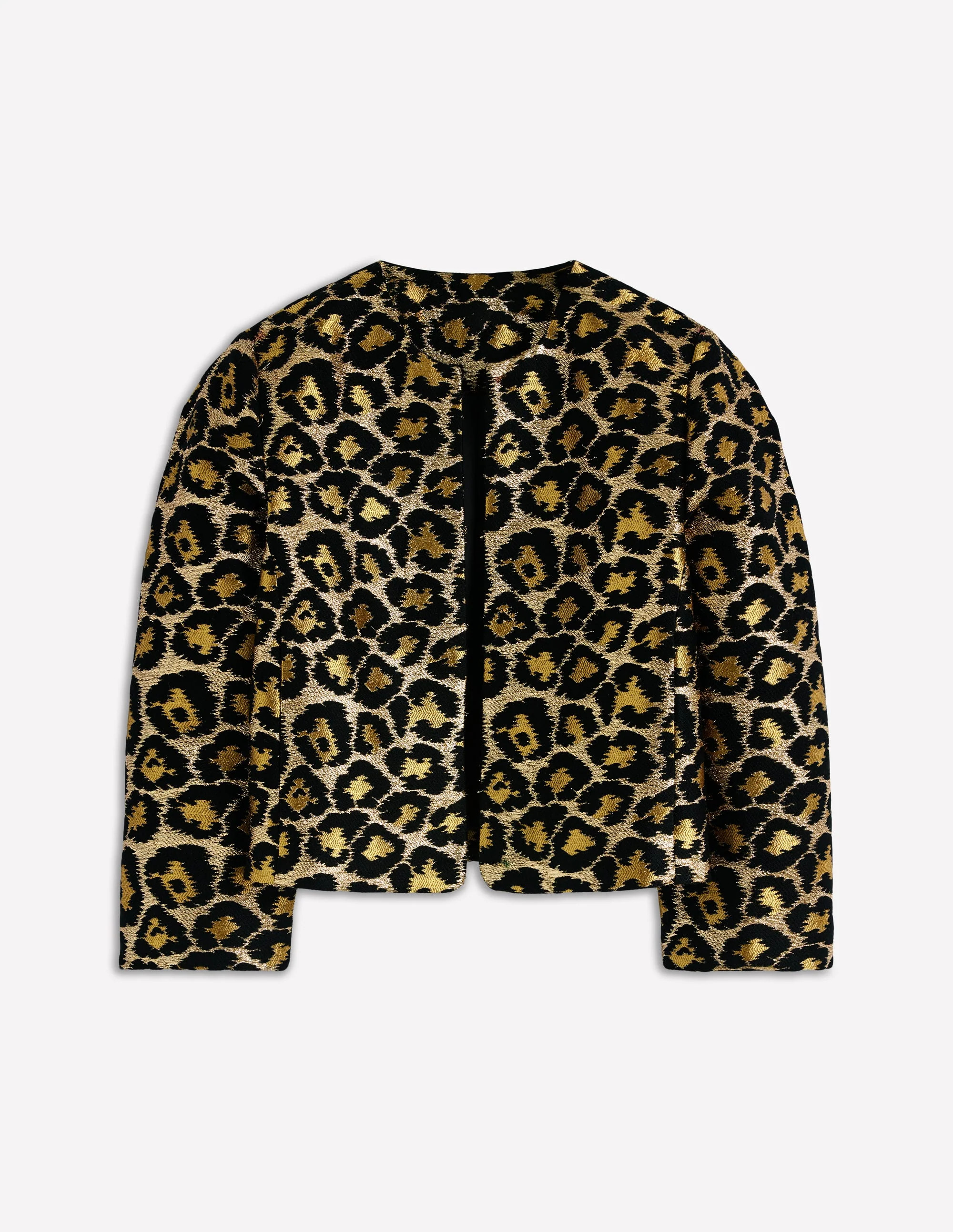 Jacquard Leopard Jacket-Leopard, Lurex Jacquard | Boden (US)