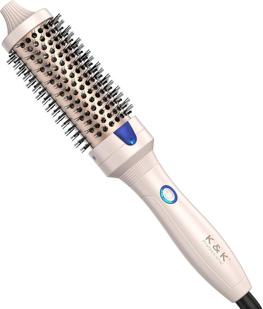 K&K 1.5 inch Thermal Brush Volumizing Brush Heated Curling Ceramic Tourmaline Ionic Curling Iron ... | Amazon (US)